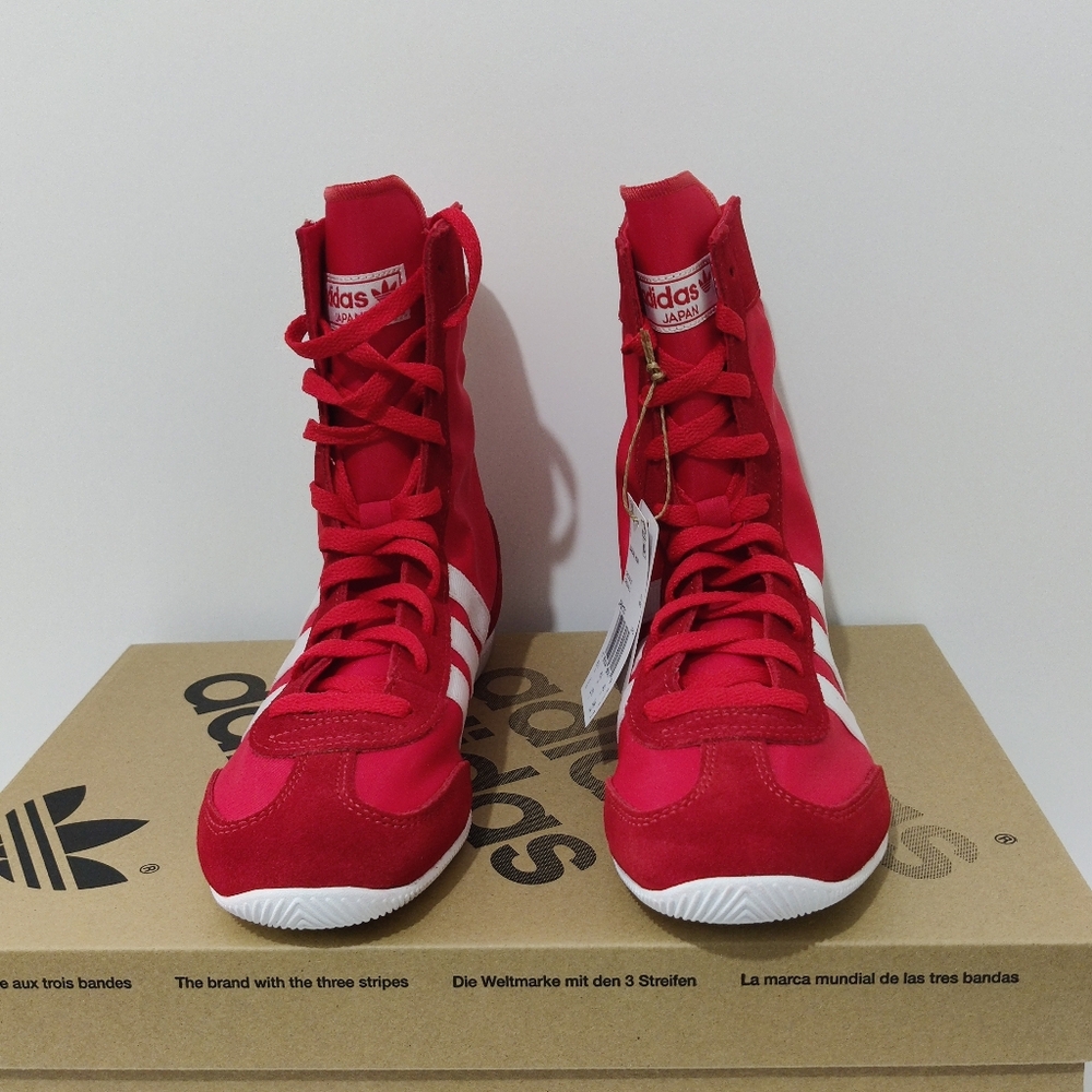 Women's - Adidas Japan High Red White Sneakers JR8121 New In Box - Picture 3 of 12